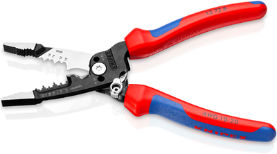 Pince multifonctionnelle à dénuder Knipex | pour électricien | modèle américain | poignées multi-composants - 13 72 8
