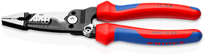 Pince multifonctionnelle à dénuder Knipex | pour électricien | modèle américain | poignées multi-composants - 13 72 8