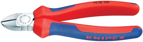 Pince coupante latérale Knipex chromée avec poignées bi-matière 180 mm - 7005180