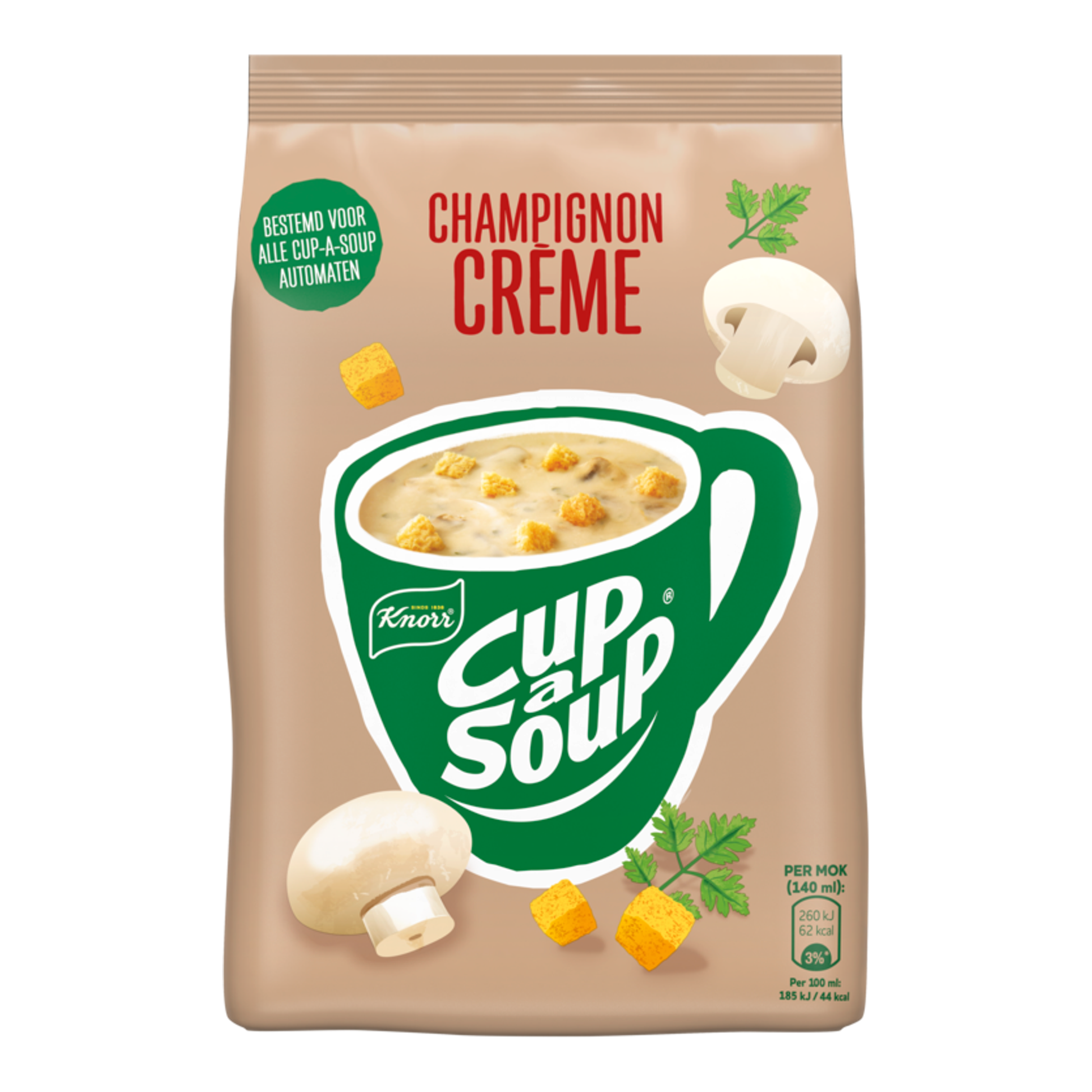 Crème de champignons distributrice Knorr Cup-a-Soup (4 sachets)