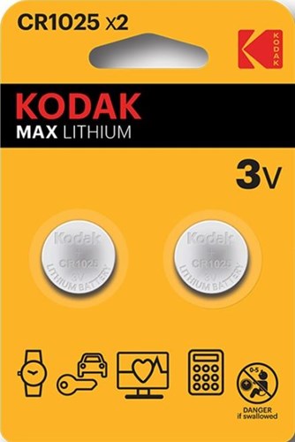 Pile bouton lithium Enzo Kodak CR1025 blister (2) - 3241000
