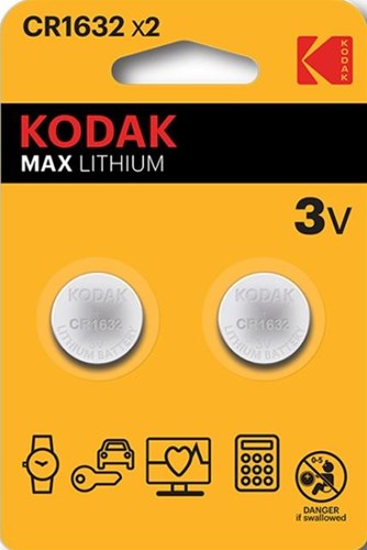 Pile bouton lithium Enzo Kodak CR1632 blister (2) - 3241040