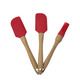 Batterie de cuisine bois silicone rouge 3 pièces