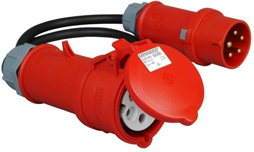 Câble adaptateur Kopp cee 5p 16a 400v avec changeur de phase vers 5p 32a contra - 6316150