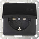 Kopp hk05 prise encastrable noir mat avec couvercle - 4621710