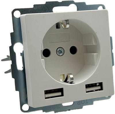 Kopp hk07 prise encastrable blanc pur mat RA avec 2x USB - 4624115