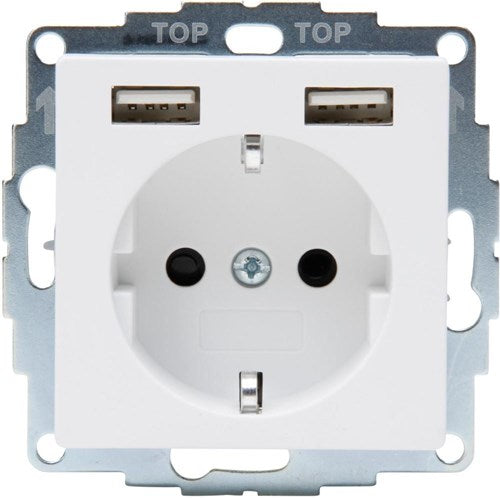 Kopp hk07 prise encastrable blanc pur mat RA + sécurité enfant - 4624110