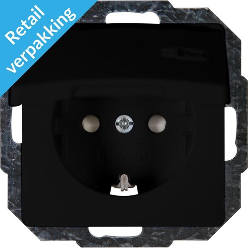 Kopp paris prise encastrable noir mat avec couvercle - 4625310