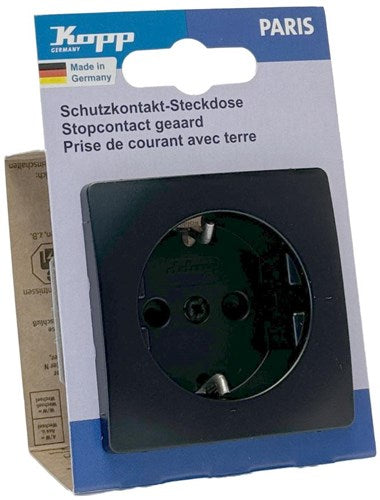 Kopp Paris prise encastrable RA noir mat + sécurité enfant - 4625300