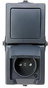 Kopp swd interrupteur combiné en saillie vertical anthracite - 4628250