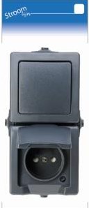 Kopp swd interrupteur combiné en saillie vertical anthracite - 6628250