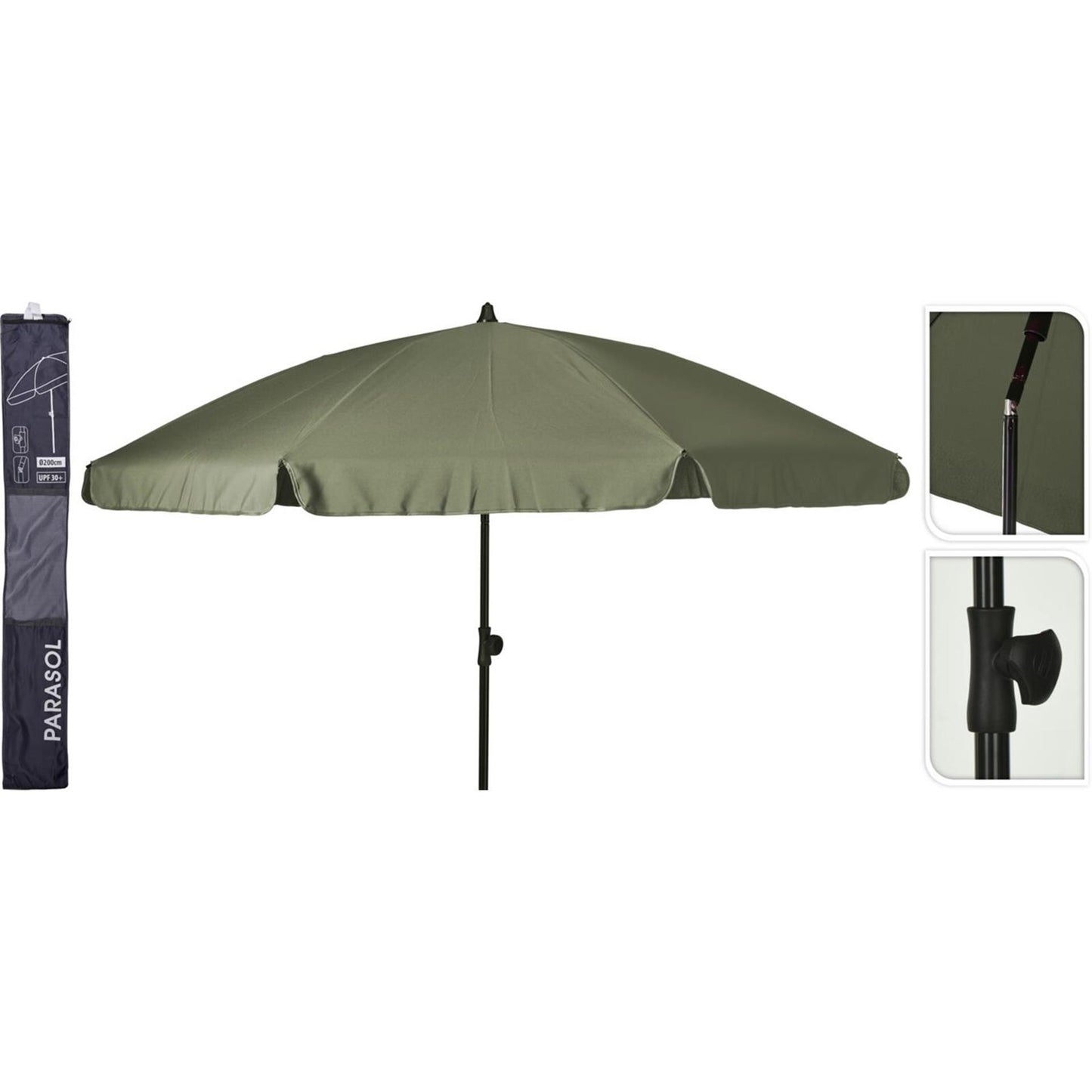 Parasol de jardin vert ø200cm