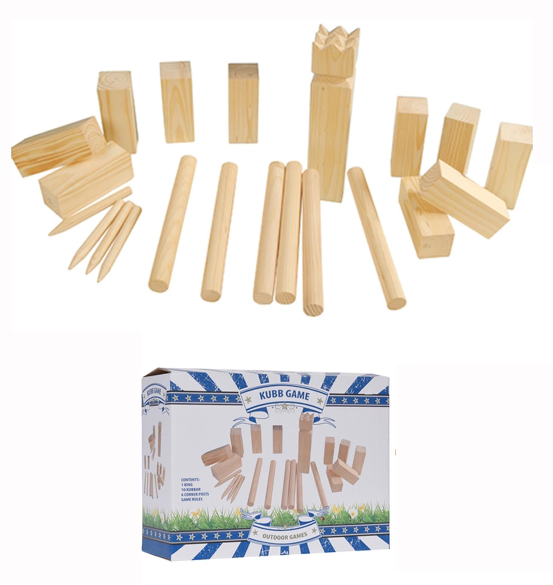 Jeu Kubb grand bois 21 pièces