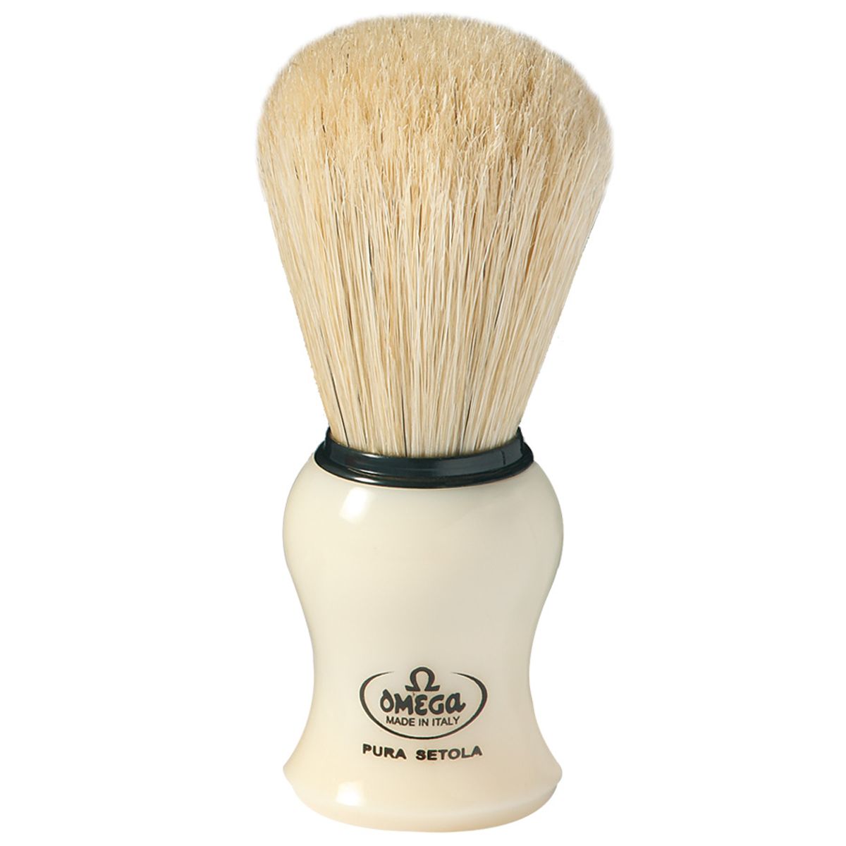 Blaireau Omega poils de porc manche crème 10,5cm