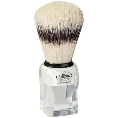 Blaireau Omega poils de porc effet poils de blaireau transparent + standard 11cm