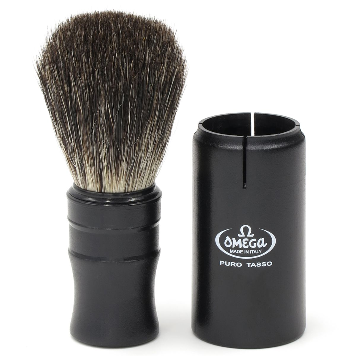Blaireau Omega 100% blaireau noir brosse de voyage 9cm