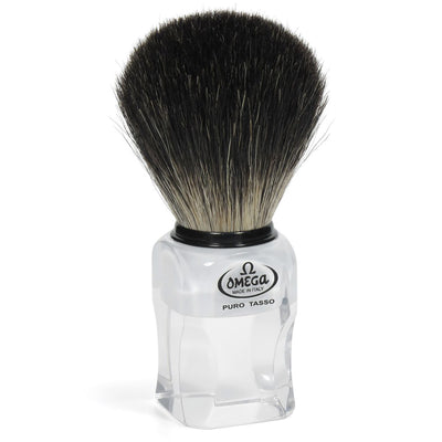 Blaireau Omega 100% blaireau noir transparent + standard 11cm