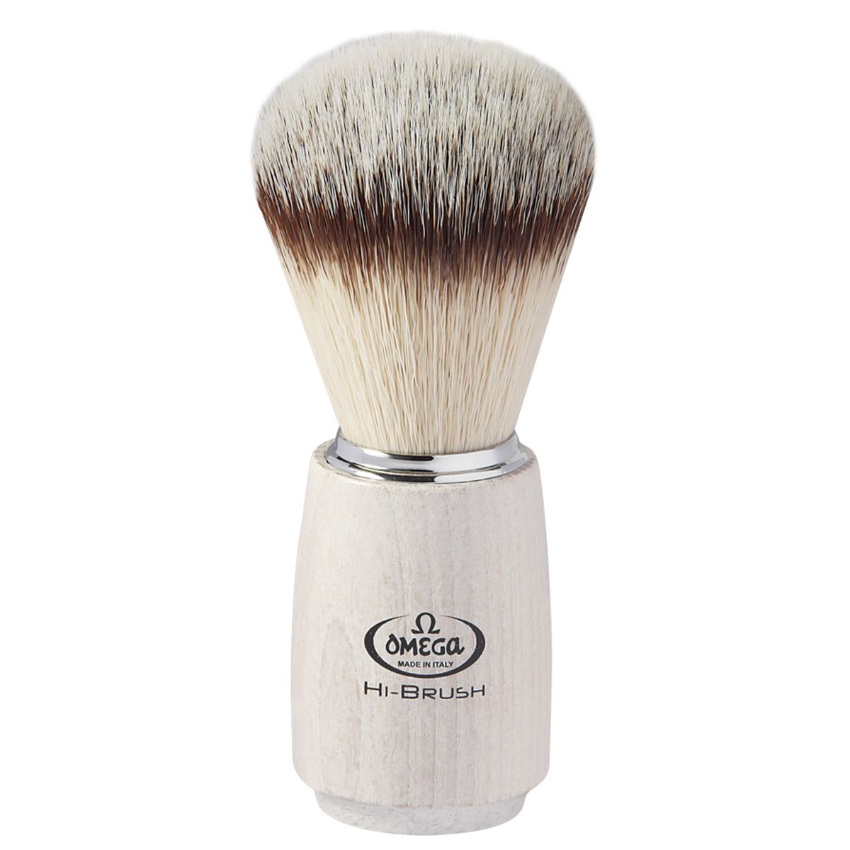 Blaireau Omega hi-brush poils synthétiques effet blaireau manche en bois de frêne 11,5cm