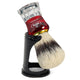 Blaireau Omega hi-brush poils synthétiques effet blaireau manche transparent rouge 11cm