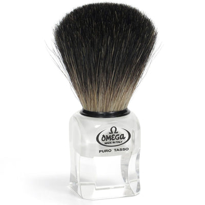 Blaireau Omega 100% blaireau noir transparent + standard 9,5cm