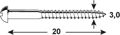 Vis à bois Connex gs-k 3,0x20 20pcs noir - ky3193020