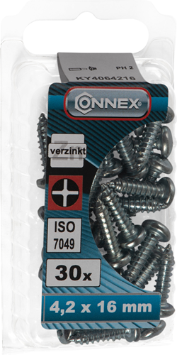 Boîte à vis à tôle Connex 4,2x16 30 pcs vz - ky4064216