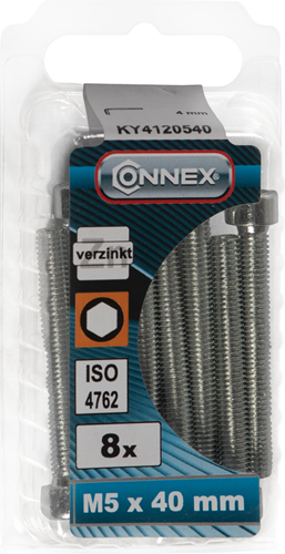 Boulon à six pans creux Connex cy m5x40 8pcs vz - ky4120540