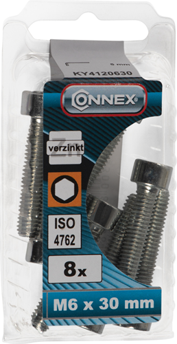 Boulon à six pans creux Connex cy m6x30 8pcs vz - ky4120630
