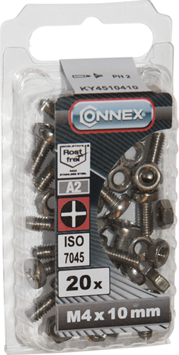 Vis à métal Connex cy-k m4x10 20pcs a2 - ky4510410