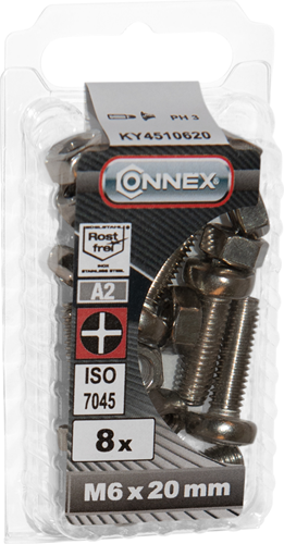 Vis à métal Connex cy-k m6x20 8pcs a2 - ky4510620
