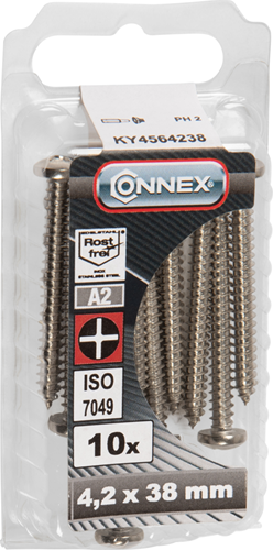 Boîte à vis à tôle Connex 4,2x38 10pcs a2 - ky4564238