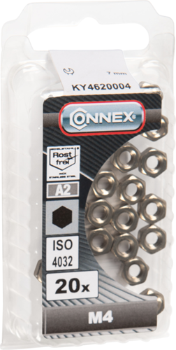 Connex écrou hexagonal m4 20pcs a2 - ky4620004