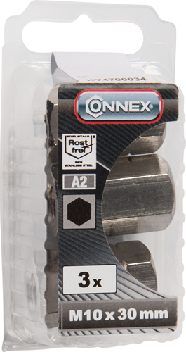 Écrou de connexion Connex (6k) m10x30 3pcs a2 - ky4700034