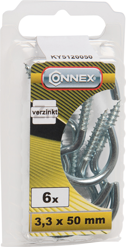 Vis à crochet Connex 3,3x50 6 pcs vz - ky5120050