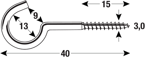 Vis à crochet Connex 3.0x40 10pcs wi - ky5140040