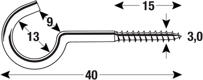 Vis à crochet Connex 3.0x40 10pcs wi - ky5140040
