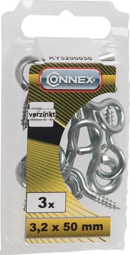 Crochet à vent Connex 3,2x50 vis à œil 3 pcs vz - ky5200050