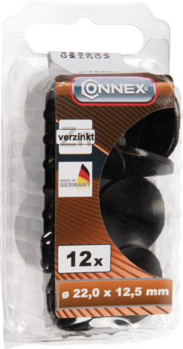 Connex clou décoratif 22mm martelé 12pcs noir - ky6290017
