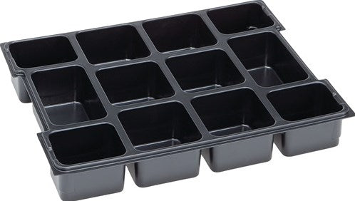 Distributeur L-boxx pour petites pièces | l404xp312xh61 mm polystyrène | avec 12 bacs | noir | 1 pièce - 1000010126 1000010126