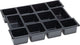 Distributeur L-boxx pour petites pièces | l404xp312xh61 mm polystyrène | avec 12 bacs | noir | 1 pièce - 1000010126 1000010126