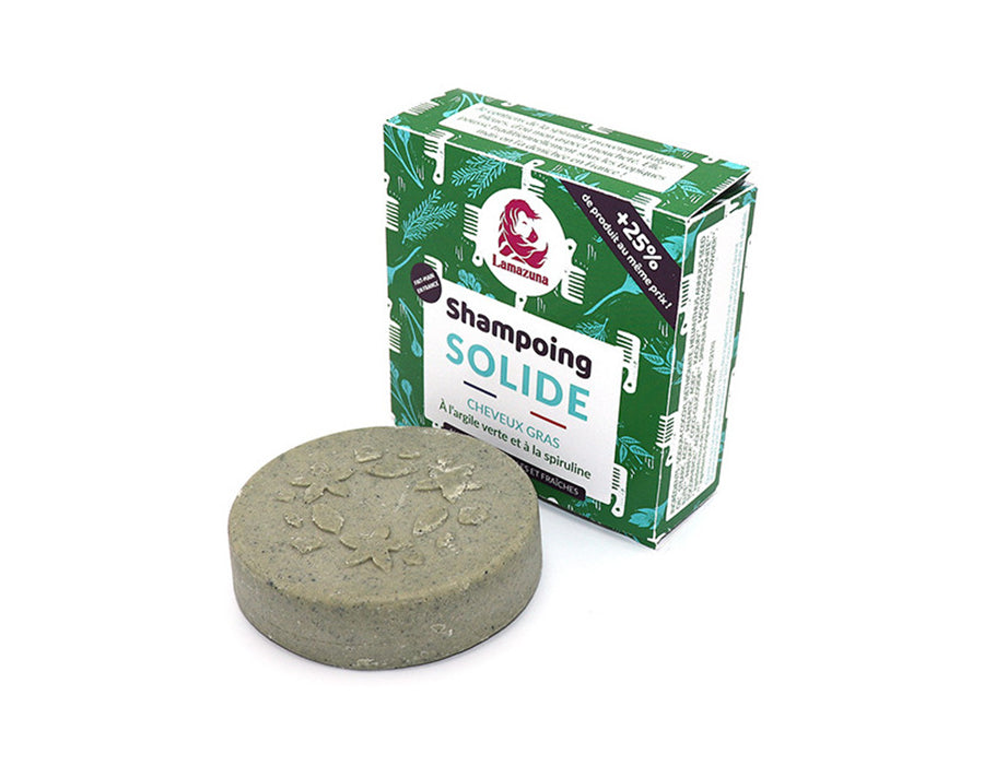 Lazazuna Shampooing Block Fat Hair Green Argile Spiruline