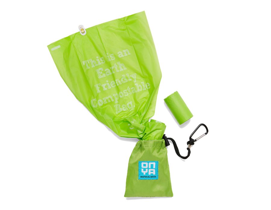 Sacs de caca de chien onya avec sac vert vert