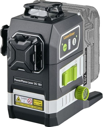 Laserliner powerplane laser 3g multi-18v - fourni avec un kit adaptateur secteur 7 pièces 036.380.70 - 036.380l