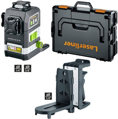 Laserliner powerplane laser 3g multi-18v - fourni avec un kit adaptateur secteur 7 pièces 036.380.70 - 036.380l