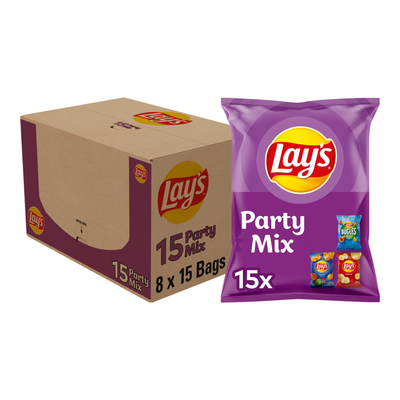 Lay's lays party mix paprika clairons naturels 27,5gr (8x 15 pièces)