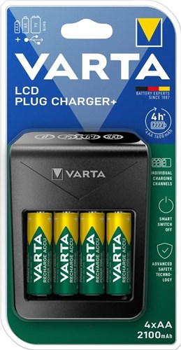 Chargeur de batterie LCD Varta LCD avec batterie 4x2100ma AA - 3512391