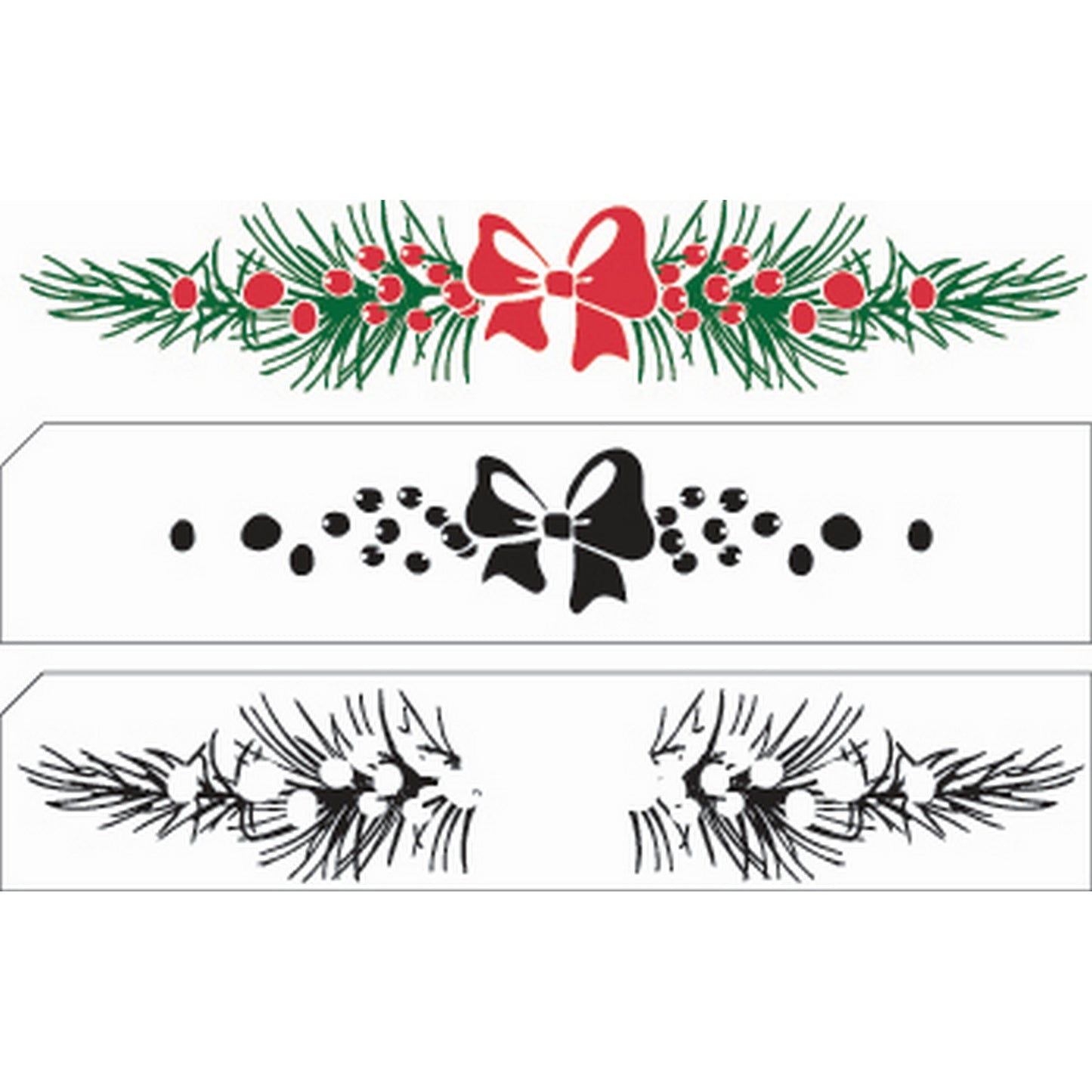 Le choix de Nellie • Bordure de Noël avec tampons transparents superposés