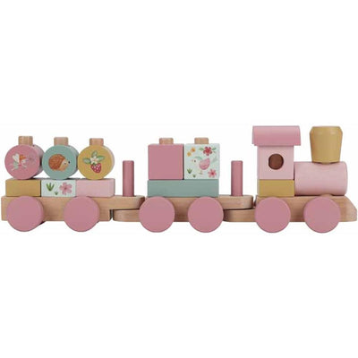 Petit train de bloc de jardin de fées hollandais rose