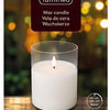 Bougie scintillante LED en verre 10x12,5cm blanc - 5509675