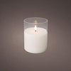 Bougie scintillante LED en verre 10x12,5cm blanc - 5509675